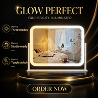 Miroir de maquillage portable à LED avec grossissement 10X, éclairé par LED, pour chambre à coucher, maquillage professionnel