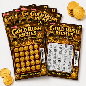 Cartes de jeu instantanées à gratter sur le thème des trésors, personnalisées en gros, impression numérique couleur originale, billets de loterie - Product Image 6
