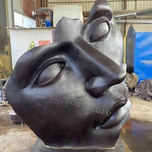 Grand <span class=keywords><strong>Visage</strong></span> Humain d'Art en Métal Coulé Bronze <span class=keywords><strong>Sculpture</strong></span> de Paysage Statue Abstraite Moderne Bronze 3D <span class=keywords><strong>Sculpture</strong></span> de <span class=keywords><strong>Visage</strong></span> Murale - Product Image 4