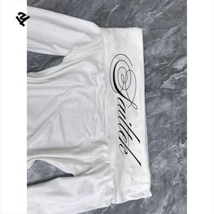 Top Corto Bianco Personalizzato a Maniche Lunghe per Donne, Alta Qualità, Vestibilità Aderente, in Cotone Elasticizzato, Sexy Abbigliamento da Club, <span class=keywords><strong>T</strong></span>-<span class=keywords><strong>Shirt</strong></span> con Spalle Scoperte - Product Image 5