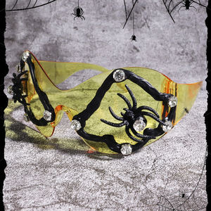 <span class=keywords><strong>2025</strong></span>新しいファッションY2k未来的な特大ラップアラウンド高級ブランドデザイナーハロウィーンリムレススパイダーカメラサングラスユニセックス - Product Image 6