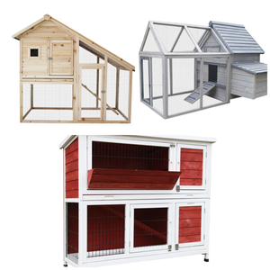 Fabrika satış lüks tavşan kafesi geniş özel nefes ahşap ticari Pet House kolay temizlik katı desen - Product Image 5