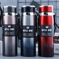 Bouteille isotherme à bandoulière grande capacité en acier inoxydable 316, portable pour le sport, usage domestique, cadeau d'affaires, sans isolation thermique