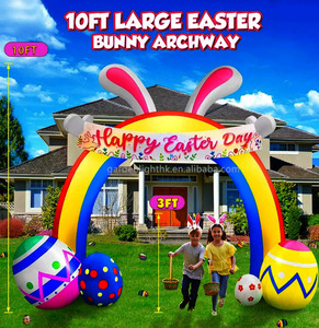 Arco Inflable de Conejo de Pascua de 3 Metros con Luces LED para Decoración de Jardín, Tienda, Centro Educativo y Fiestas - Product Image 2