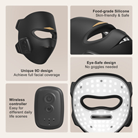Masque facial LED Bonliter, 336 ampoules LED, 450 nm, 590 nm, 660 nm, 850 nm, masque de luminothérapie rouge, masque de luminothérapie infrarouge LED