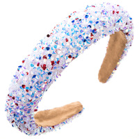 Mode Europe Amérique Femmes Accessoires Personnalisé Luxe Strass Coloré Sequin Bandeau