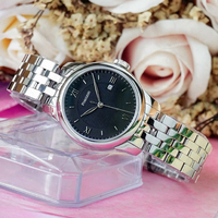 Montre mécanique de luxe pour femmes, mouvement à remontage automatique, cadran en cristal saphir, chronographe à aiguilles, bracelet en acier inoxydable