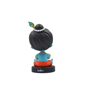 Hand-Painted Lord Krishna Makhanchor <b>Bobbleheads</b> Detailed Spiritual Showpiece for Home Temple, Office Desk, Car Dashboard & Gift - Product Image 5