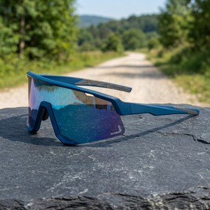 Sports Hunting Sunglasses with PC Lenses UV400 Protection Semi-Rimless Frame Blue for Outdoors Use - Product Image 3