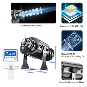 Lampe de projection rotative à 360° pour chambre à coucher TMUT 150W LED avec projection Gobo, construction en alliage d'aluminium, indice de protection IP67 - Product Image 3