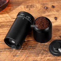 HIGHWIN penggiling kopi Manual, paduan aluminium tubuh penggiling kopi Manual pengaturan dapat disesuaikan dengan pegangan kayu Solid