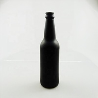 Bouteilles de bière en verre noir mat, vide, avec capuchon en couronne noire, 330ml, 1 pièce