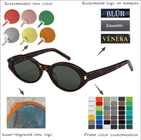Lunettes de soleil polarisées en acétate avec logo personnalisé, lunettes de soleil de luxe rétro pour hommes, lunettes de soleil œil-de-chat en écaille de tortue UV400 pour femmes