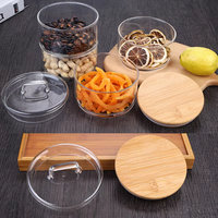Vente en gros de récipients alimentaires modernes en verre borosilicate de haute qualité, transparents, de 400 ml, avec couvercle, pour la cuisine et les fêtes