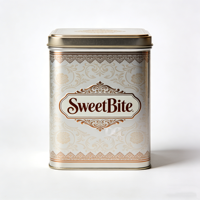 Mini boîte en fer blanc rectangulaire vide, finition mate argentée, pour emballage de gâteaux, chocolats, biscuits, bonbons et cadeaux