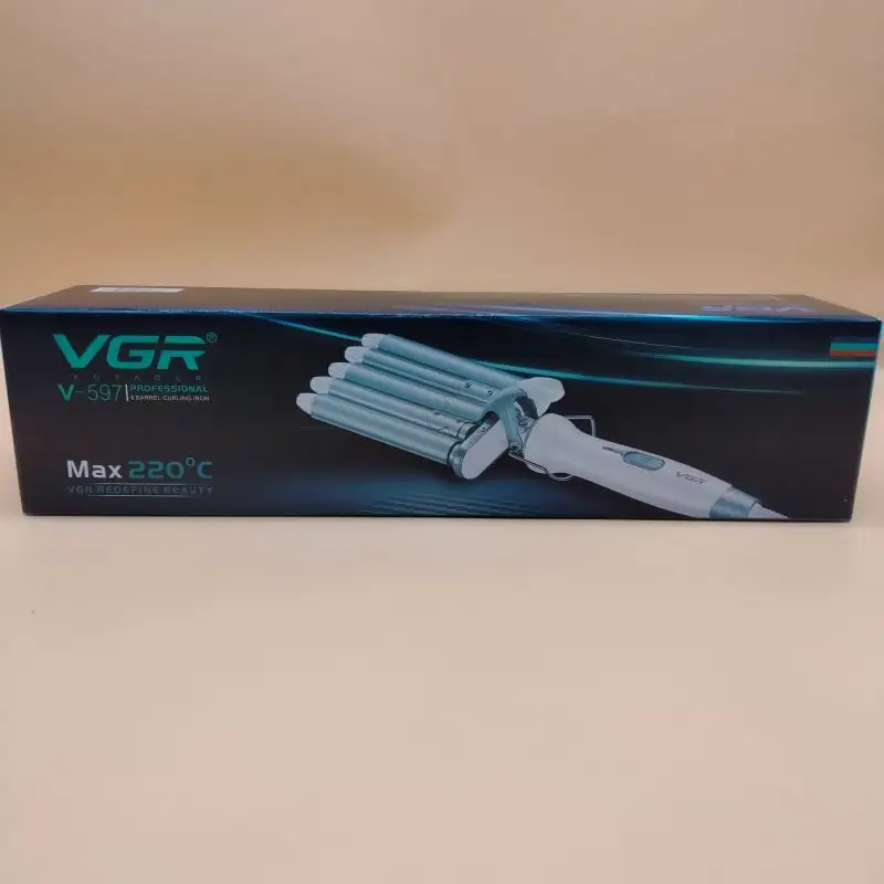 VGR V-597 Professional Salon Wavy Hair Styler Tourmaline Wave Maker 5 Barrels Curling Iron Dual Voltage Hair Curler