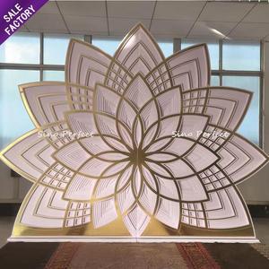Sinoperfect - Diseños de Fondo Acrílico con Loto Blanco y Dorado Real para Decoración de Bodas y Eventos - Product Image 1