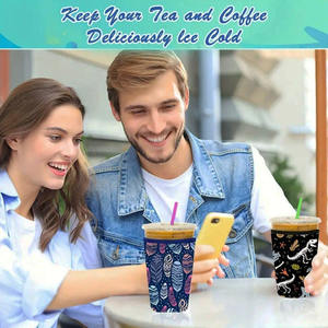 Funda de Neopreno Reutilizable, Portátil e Impermeable para Vasos, Personalizable por Sublimación, Aislante para Café Helado de 22-24 oz, Moderna - Product Image 4