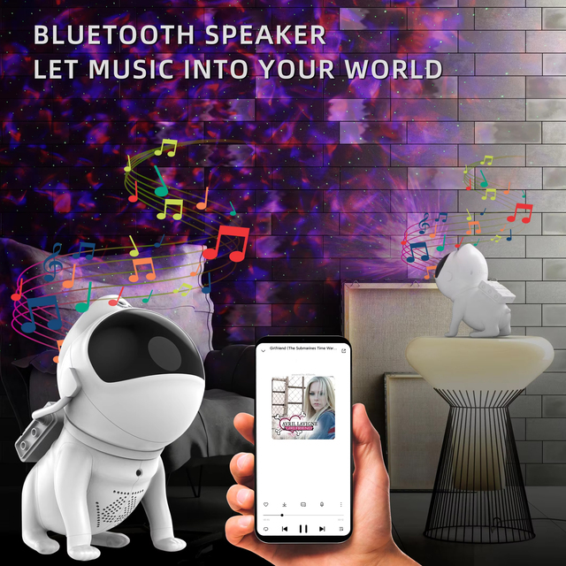 Smart APP Control Starry Sky Projector Space Dog Projector with Soother Nature Sounds for Kids Sleep White Noise Machine