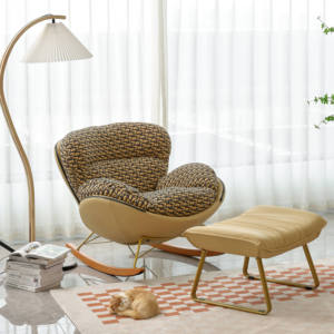 JINS Chaises de salon modernes et luxueuses Fauteuil inclinable à bascule Egg Sofa lounge Single Lazy Magical Metal Frame Adult Furniture - Product Image 4