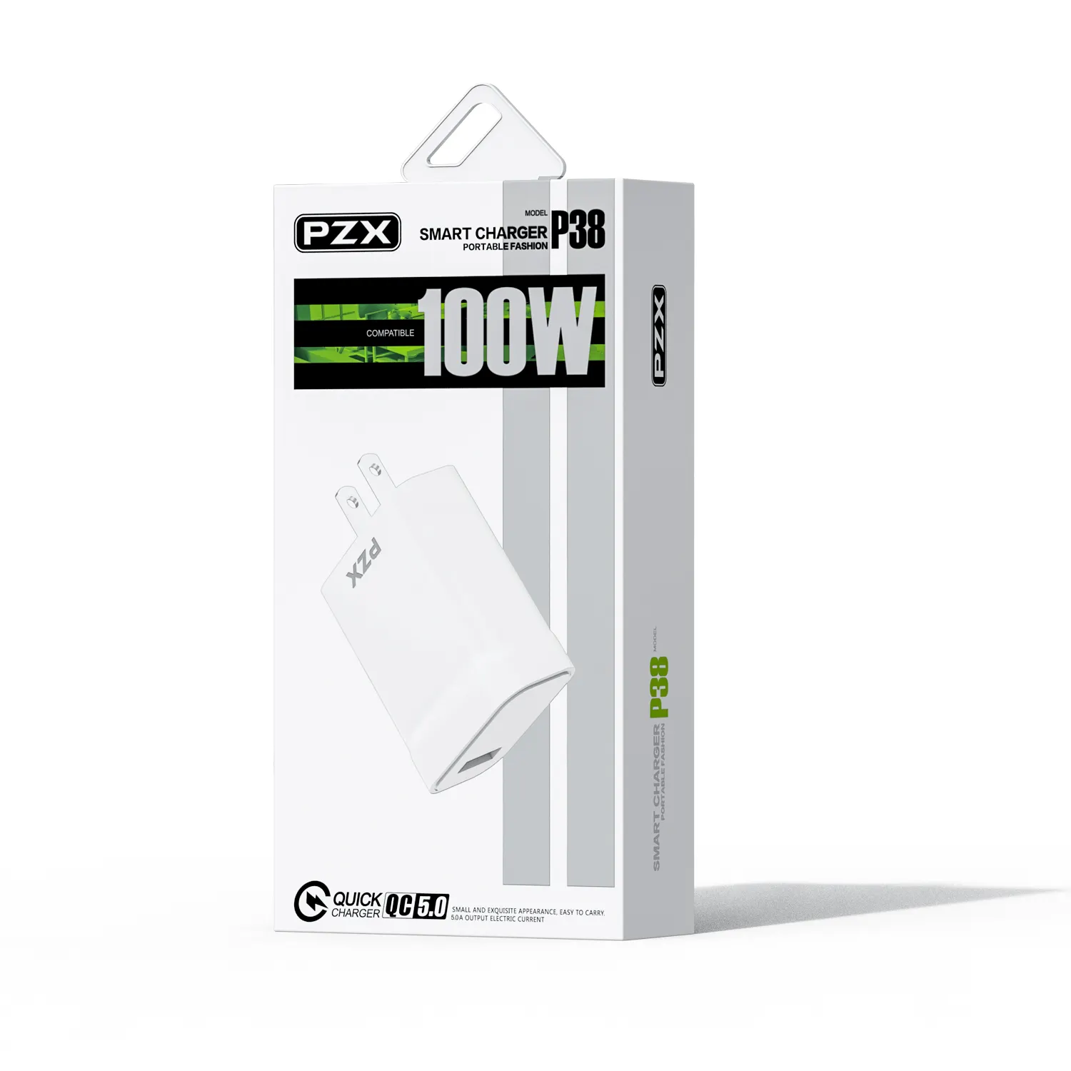 PZX P38 producto más nuevo de fábrica venta al por mayor 1 puerto USB pequeño cargador rápido 100w rápido cargador de pared para iPhone teléfono móvil