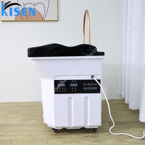 Kisen New Salon Furniture with Fashion Led Light Portable Shampoo Basin with 60L Tank <b>Heater</b> Steam Function No Plumbing Needed - Product Image 5