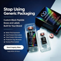 Cajas y Etiquetas para Empaque de Péptidos de 3ml, 5ml, 7ml, 10ml, Equipadas con Bandejas de Plástico, Cajas Holográficas