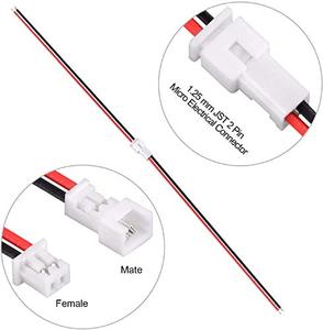 10쌍 1.25mm JST 2핀 남성/여성 어댑터 커넥터 10cm 구리 코어 PVC 절연 IP67 방수 전선(우드랜드 플러그용) - Product Image 3