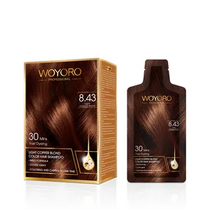 Best Selling Langdurige Niet Allergisch Lage Ammoniak Haarkleuring Verven Shampoo Met Koperen Blond Kleur