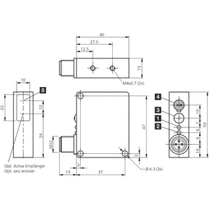 Sensor de proximidad láser LHTTI51M200FG3-B4, sensor retrorreflectante con frecuencia de conmutación de 500 Hz - Product Image 2