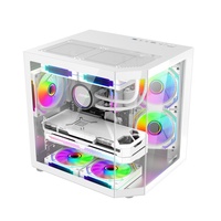 AntarcChill Wholesale Gaming Pc Mid Tower Computer Case M-ATX / Mini-ITX PC Cabinet Customized Tempered Glass White PC Case