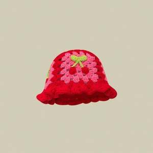 Retro Hollow Flowers Hand-knitted Pot Hat Female Fall and Winter <b>Sweet</b> Hundred With Wool Hat Show Face Small Trend - Product Image 6