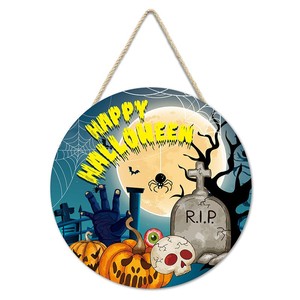 Joyeux Halloween Citrouille Décoration Murale Halloween Bienvenue En Bois En Plein Air Liste Intérieur Maison Hantée Cour Décoration - Product Image 1