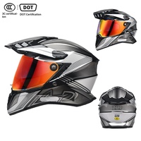 Casque de moto intégral unisexe certifié DOT et 3C, doublure en polystyrène expansé, double visière, pour les voyages et les utilisations hors route, neuf