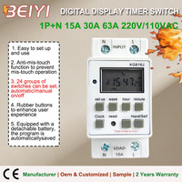 Interruptor Temporizador Digital Programable de Alto Nivel 15A 30A 220V con Microcomputadora y Pantalla LCD para Control de Energía Industrial