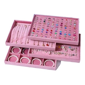Espositore per Gioielli in Legno e Velluto Serie <span class=keywords><strong>Rosa</strong></span>, Organizzatore per Anelli e Orecchini - Product Image 1