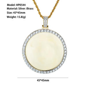 Hiphop Mens Jewelry Gravé Mémoire Médaillons Zircon 14k Or Cadre <span class=keywords><strong>Photo</strong></span> <span class=keywords><strong>Pendentif</strong></span> <span class=keywords><strong>Photo</strong></span> - Product Image 2