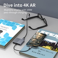 Hub USB-C VR 2-en-1, adaptateur de sortie USB-C 4K60Hz prenant en charge la charge PD 100W pour les casques VR