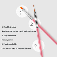Ensemble professionnel de 15 pinceaux à ongles en nylon avec manche en plastique, haute qualité, pour la peinture de détails, kit de stylos pour salon