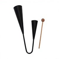 Orff Instruments Preschool Teaching Aids Percussion Accessories Double-Ear Cowbell Double Horn Musical Toys 20.5/26cm*13cm