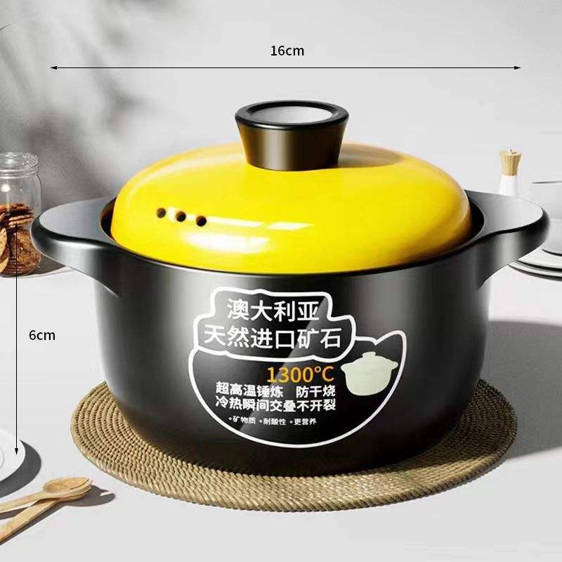 หม้อเซรามิกเพื่อสุขภาพ - ทนความร้อนแห้งโดยไม่แตกร้าว - เปลี่ยนใหม่หากเกิดรอยแตกร้าว