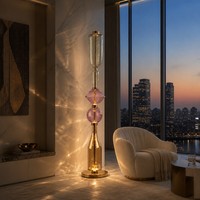 Lampe sur pied LED scandinave moderne E27, grande taille, avec abat-jour en verre, style contemporain de luxe, lumière blanc chaud, pour chambre à coucher, chevet, salon