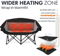 Robuster Übergroßer Gepolsterter Camping-Sessel für 2 Personen Beheizter Stuhl für Erwachsene Outdoor-Sport Garten Tragbare Klappstühle