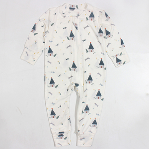 New Bamboo Two-Way Zipper Romper <strong>Onesie</strong> for Baby Boys and Girls Cute Design Made of Bamboo Fiber Fabric for Spring and Summer - Product Image 4