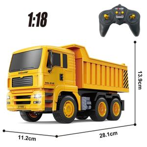 SJY-13553 Handle <b>Remote</b> <b>Control</b> Toys Rc Cars 6ch Rc Dump <b>Truck</b> Rc Engineering Construction Vehicle Toys 1/18 with LED Light - Product Image 3