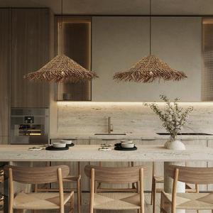 Lustre de salle à manger de style campagnard japonais usine style rétro <span class=keywords><strong>chapeau</strong></span> de paille japonais <span class=keywords><strong>abat</strong></span>-<span class=keywords><strong>jour</strong></span> en rotin design <span class=keywords><strong>chinois</strong></span> simple - Product Image 2