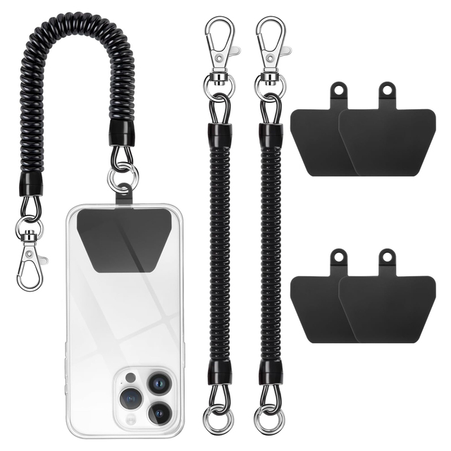 Anfeng Universal Mobile Phone Tether Pad with Retractable Anti-theft 10m Plastic Coil Lanyard Model SJWS_26_34