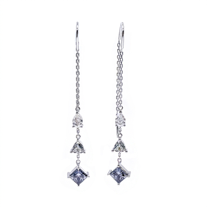 ต่างหูเพชรโมอิสซาไนต์ทรงหยดน้ำ Tianyu Gems แบบสั่งทำพิเศษ ทอง 14K ทรงเจ้าหญิงและทรงลูกแพร์ ดีไซน์เรขาคณิต สำหรับผู้หญิง สไตล์คลาสสิกสำหรับงานแต่งงาน - Product Image 1