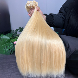 Extensions de cheveux humains Funmi vierges bruts, lisses comme des baguettes, doublement étirés, <span class=keywords><strong>blond</strong></span> 613, provenant d'un seul donneur, en gros, par lot - Product Image 3