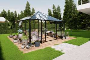 Serre en aluminium moderne pour la culture à domicile, véranda extérieure avec panneaux résistants aux UV - Product Image 3